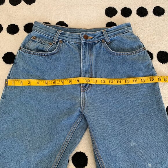 Vintage 90s LA Blues Mom Jeans 16 High Rise Faded Distressed Denim Tapered Leg - Picture 9 of 13